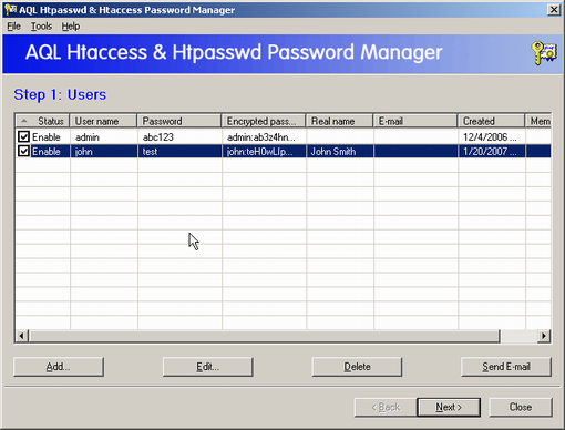 Launch AQL .htpasswd & .htaccess Password Manage
