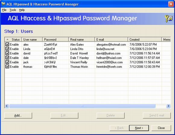 The screenshot of the Edit User Window