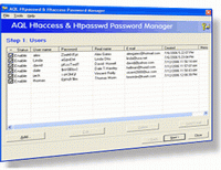 AQL .htpasswd & .htaccess Password Manager - A website user-manager and .htpasswd generator