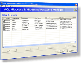 AQL Htaccess & Htpasswd Password Manager controls access to any webpage running Apache in three quick steps