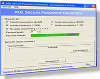 AQL Secure Password Generator - Create your highly random secure password